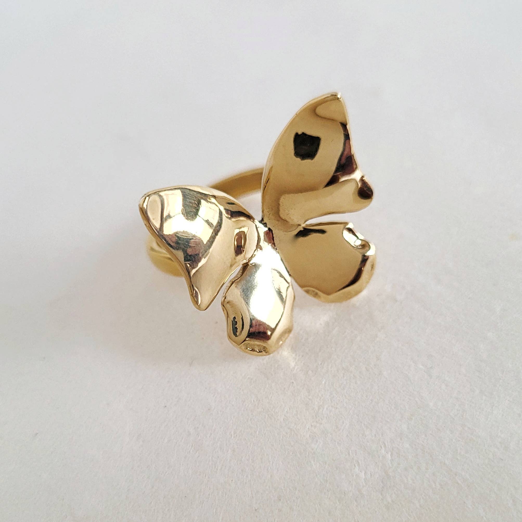 Brass ring  adjustable butterfly Ring