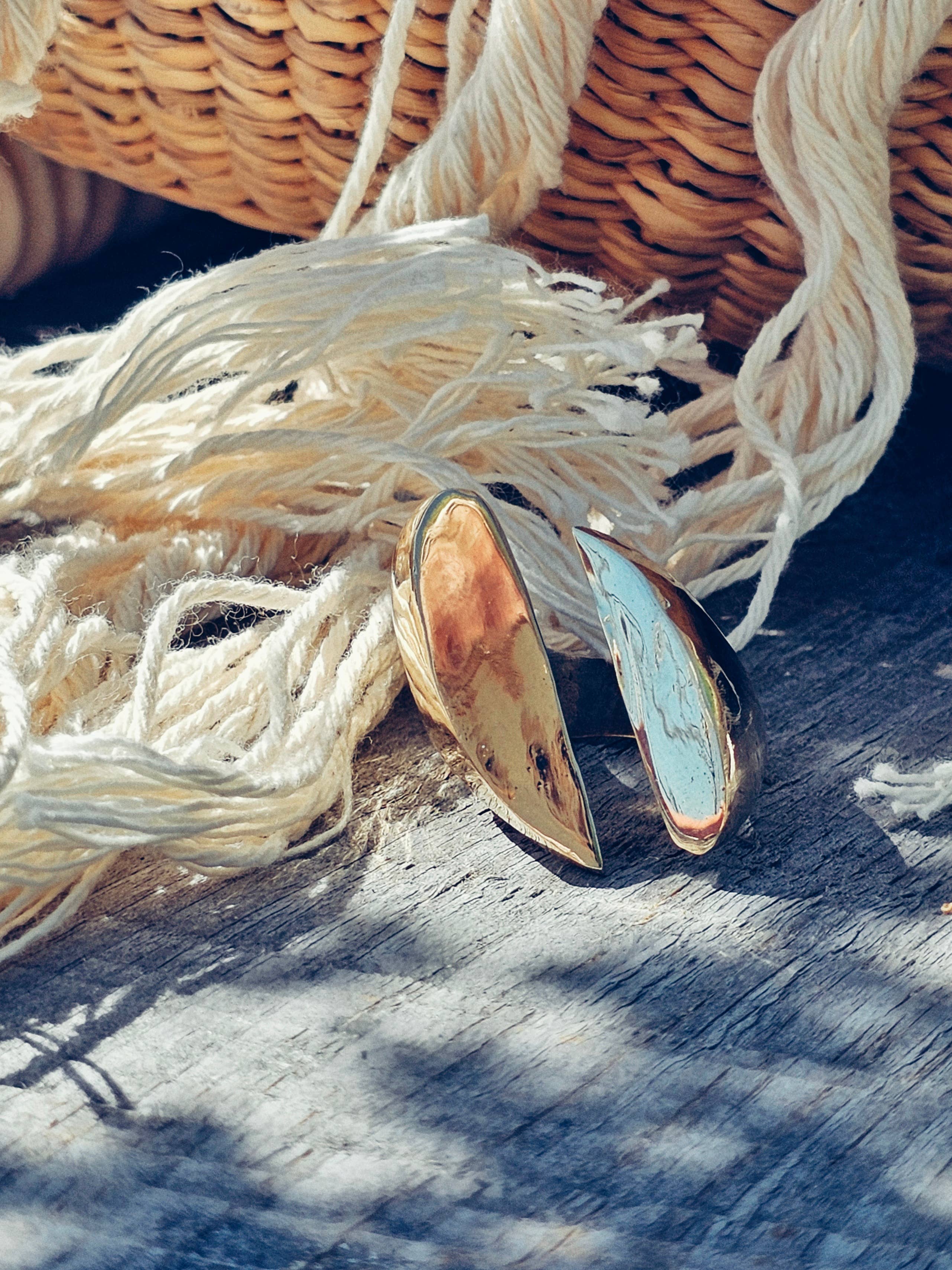 Brass ring bold statement adjustable handmade