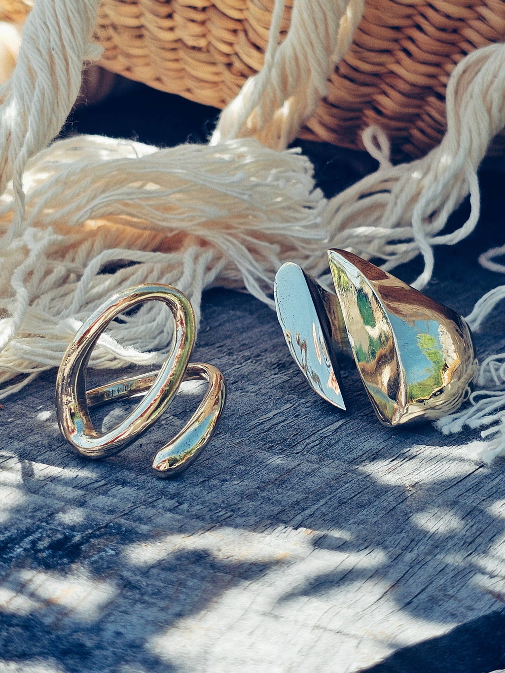 Brass ring bold statement adjustable handmade