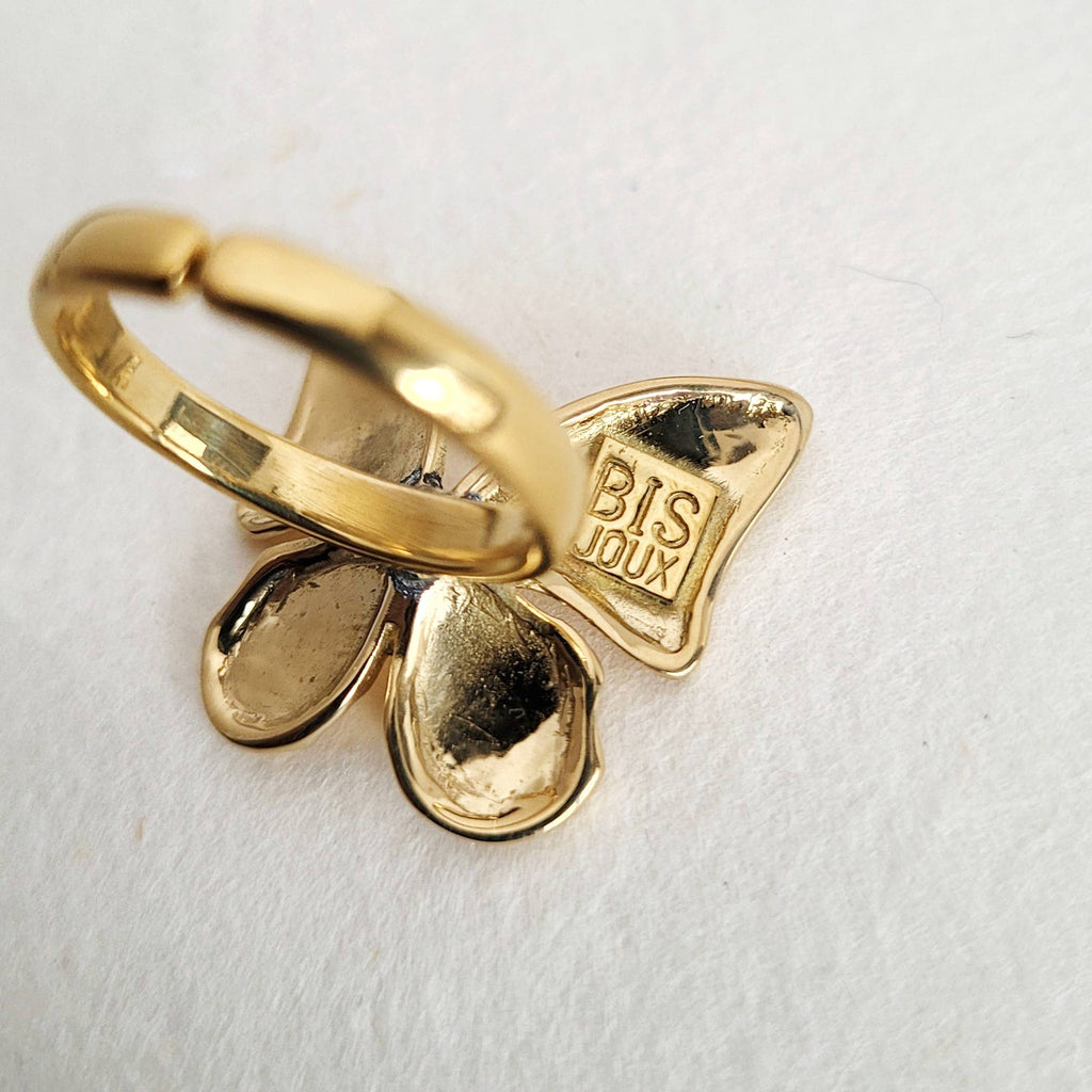 Brass ring  adjustable butterfly Ring