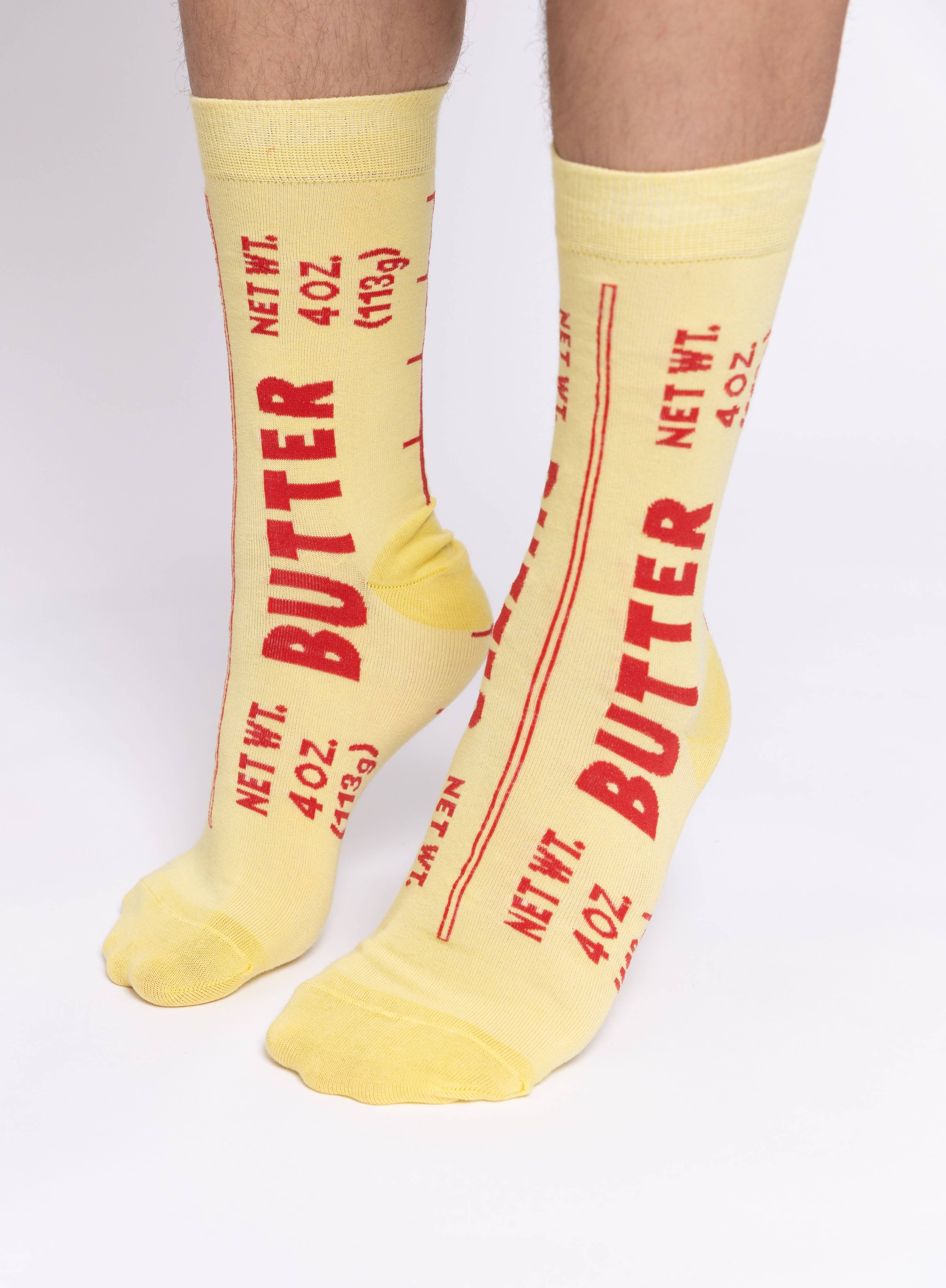 Butter Socks - Butter Foodie Gift Large Crew Socks