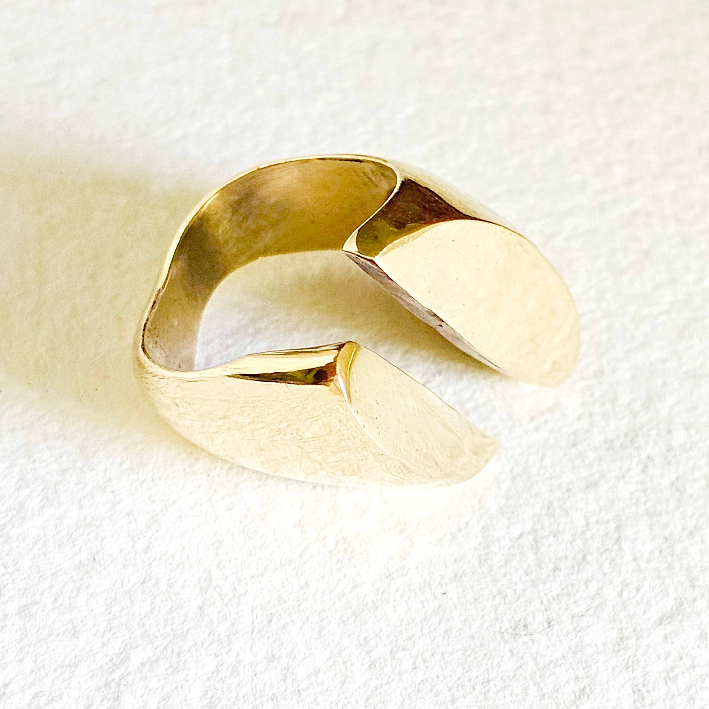 Brass ring bold statement adjustable handmade
