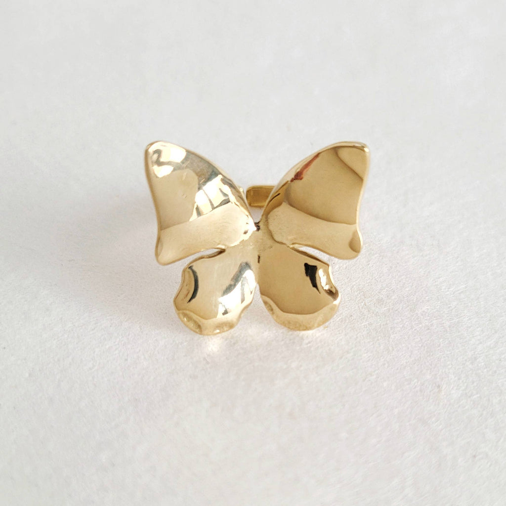 Brass ring  adjustable butterfly Ring