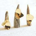 Brass ring pebble convex handmade organic 2 styles