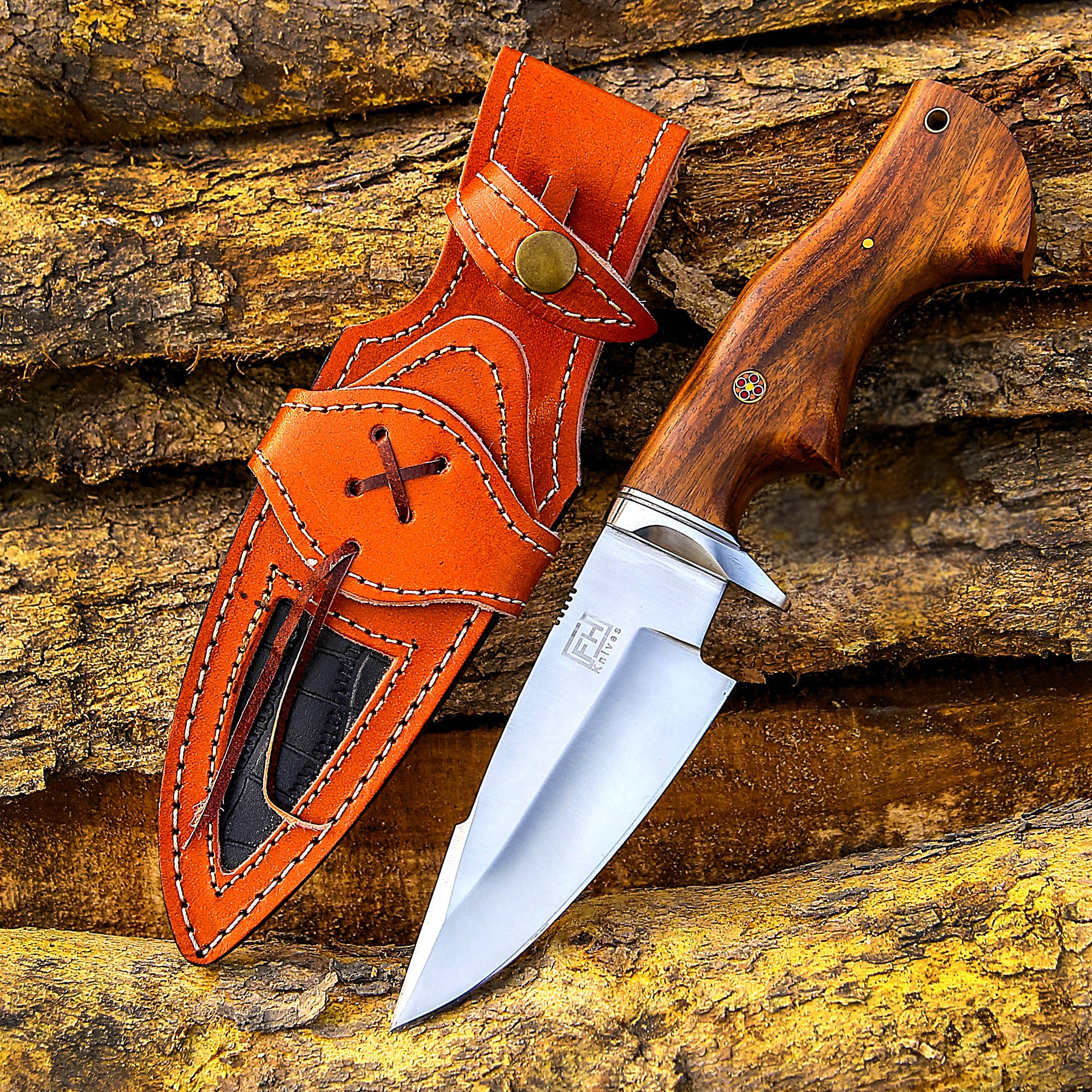 10' Handmade Stainless steel knife with leather sheath