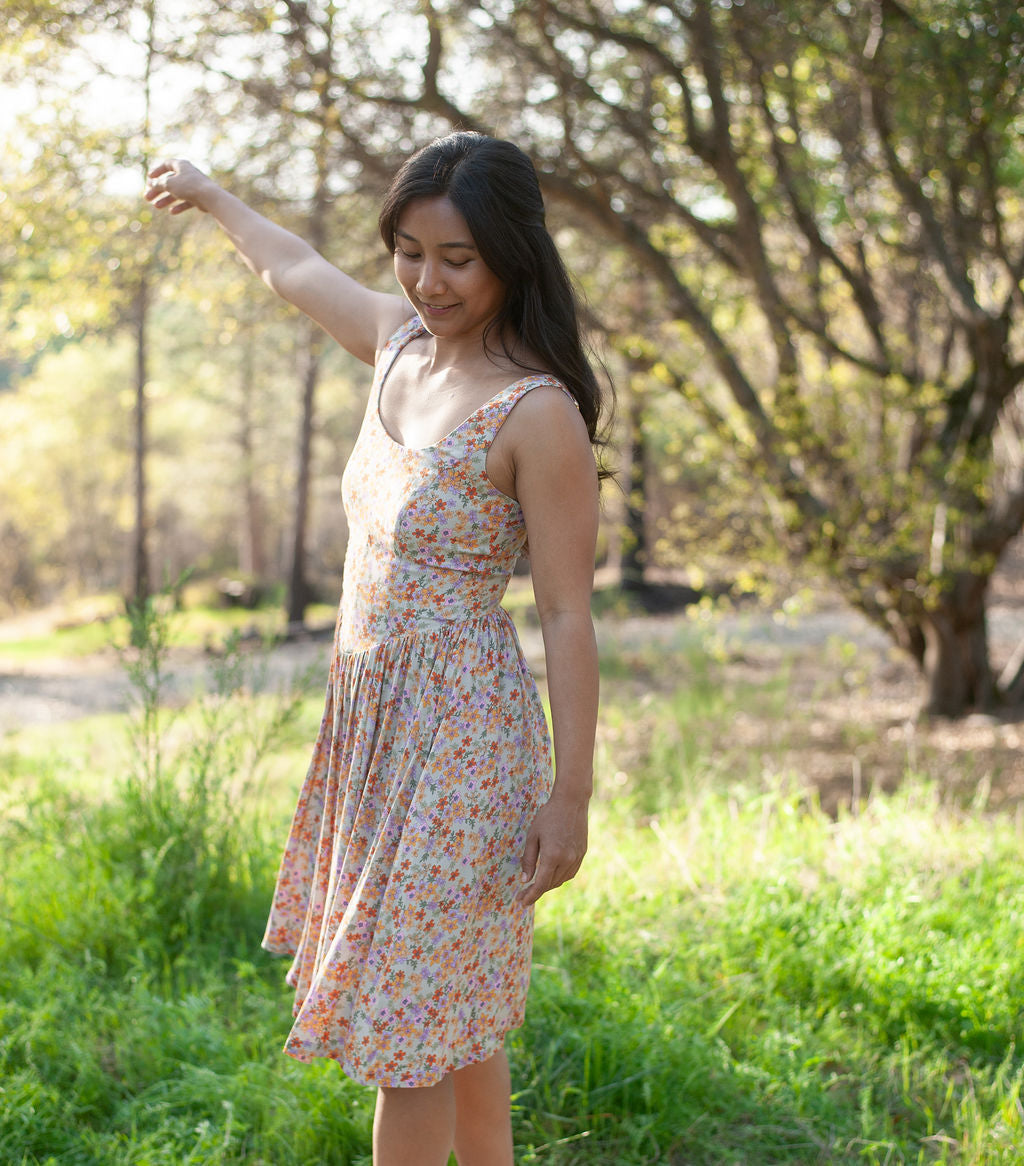 Agnes dress in Calico Bloom Challis