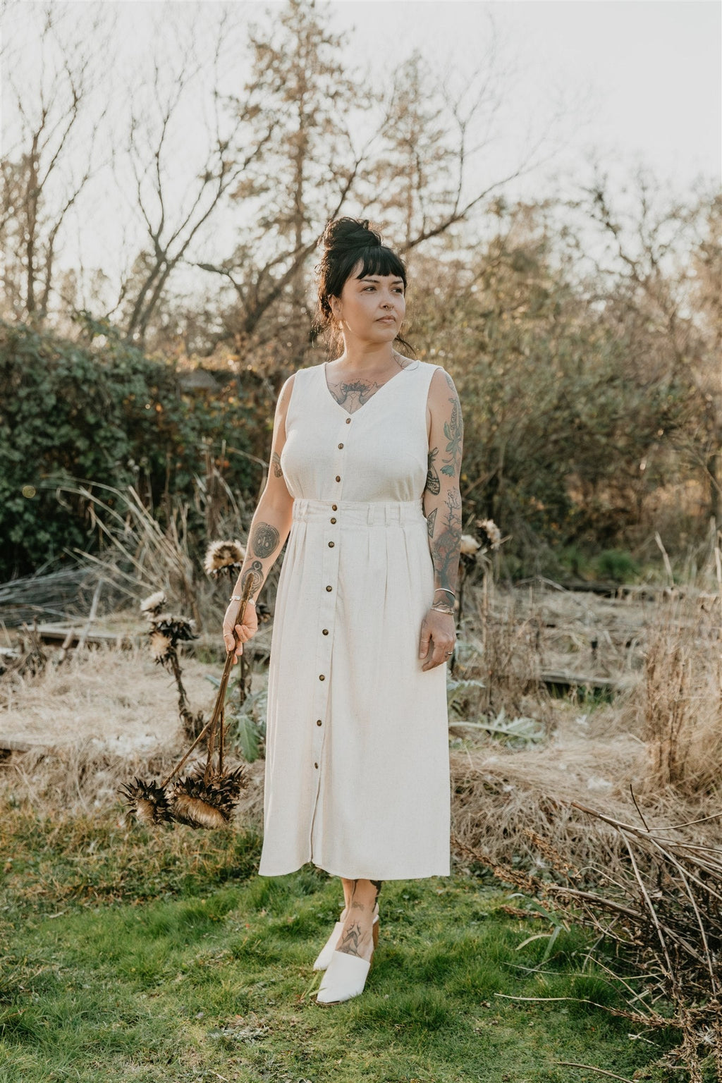 Aviva Top in Oat Linen