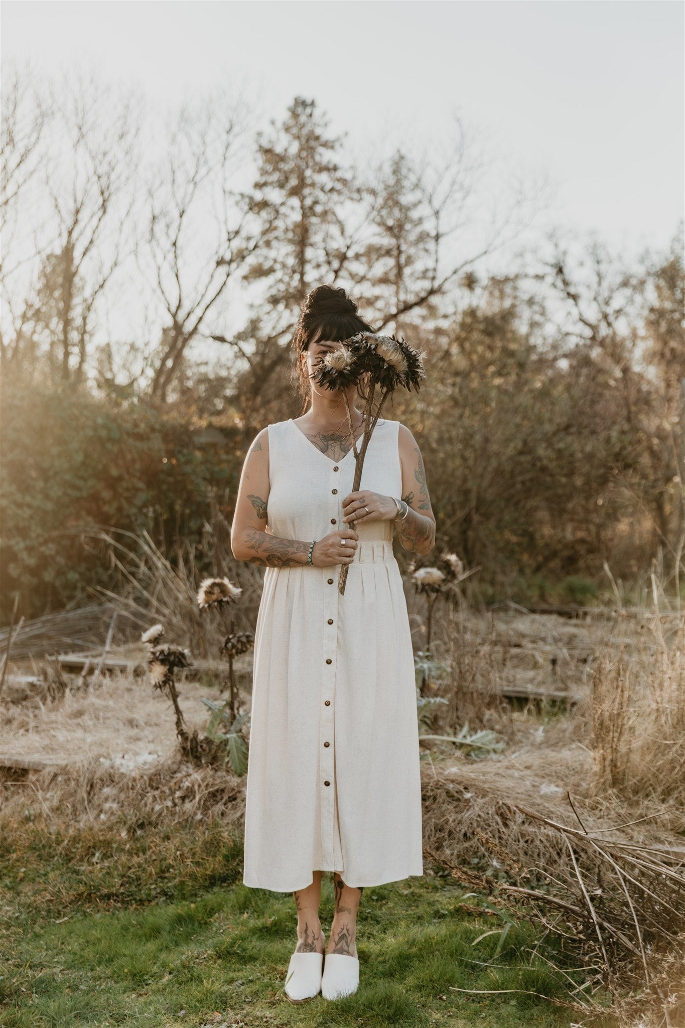 Aviva Top in Oat Linen