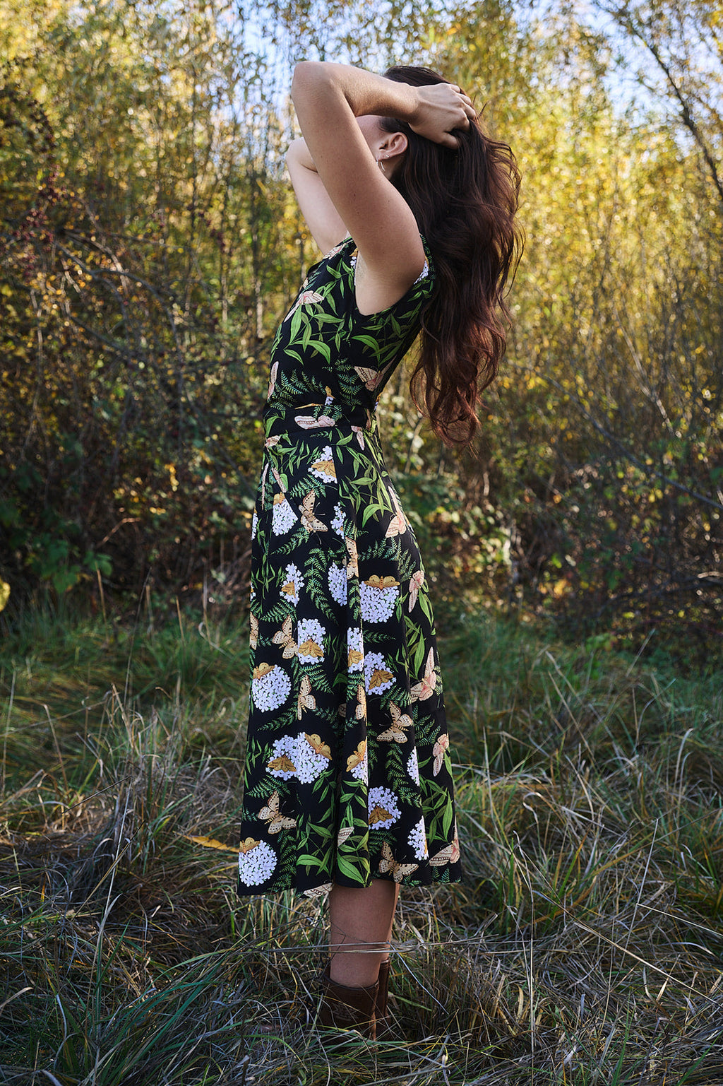 Xena Dress in Fern & Flox by Swan Bones