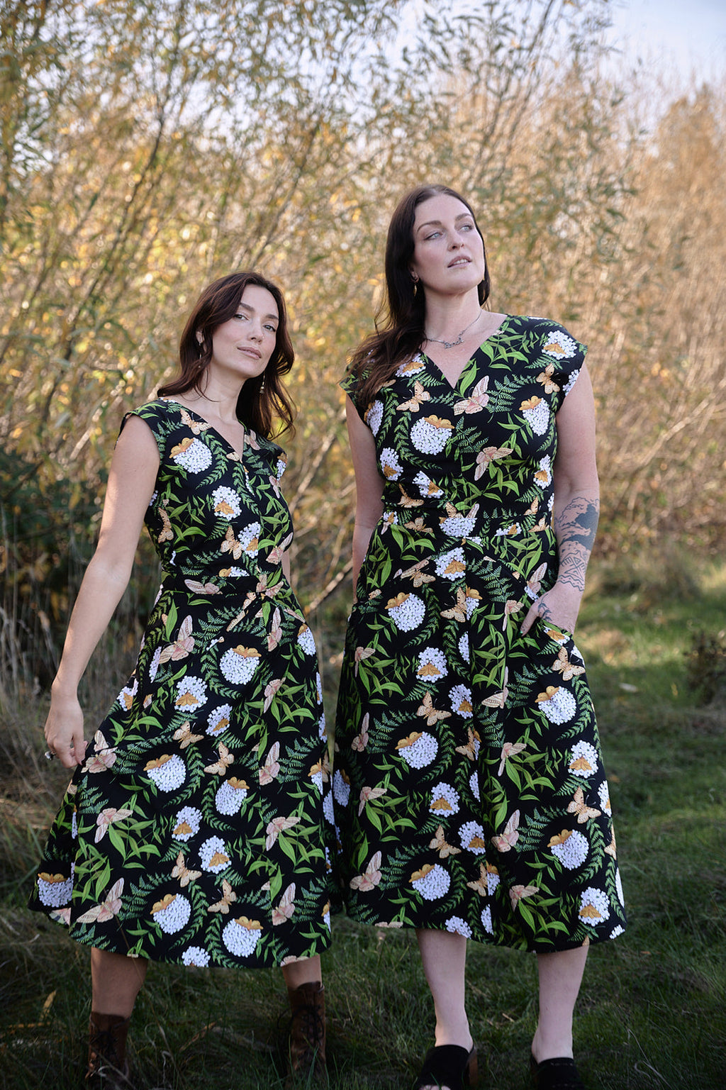 Xena Dress in Fern & Flox by Swan Bones