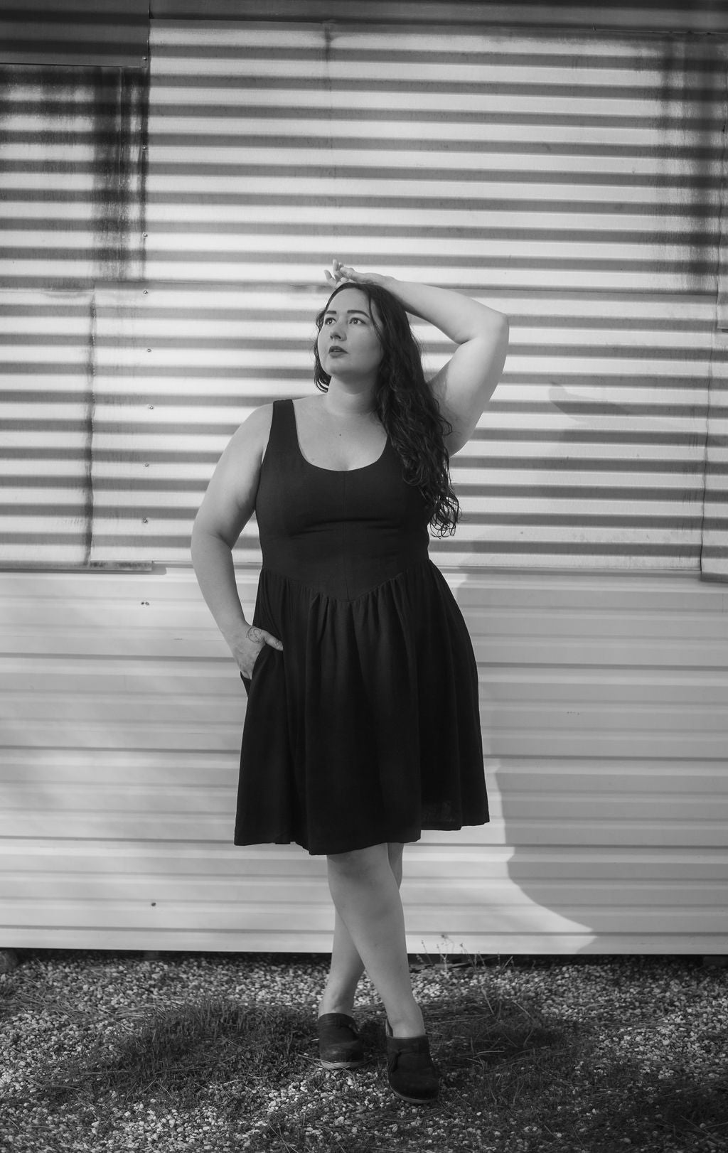 Agnes dress in Black Linen