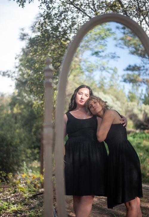 Agnes dress in Black Linen