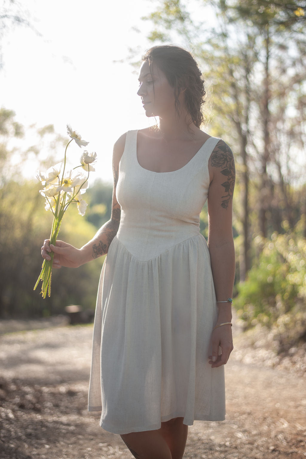 Agnes dress in Oat Linen