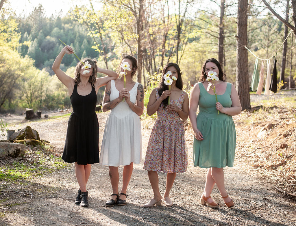 Agnes dress in Sage Challis