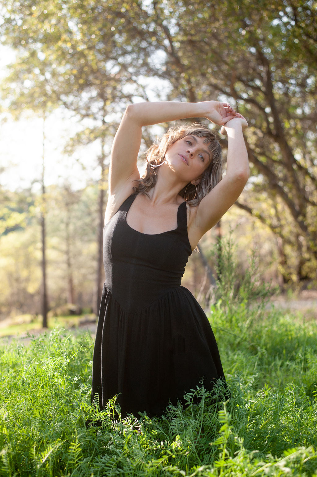 Agnes dress in Black Linen