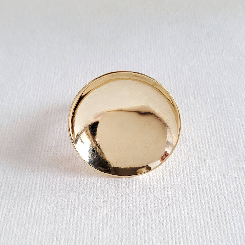 Brass round convex dome handmade ring adjustable