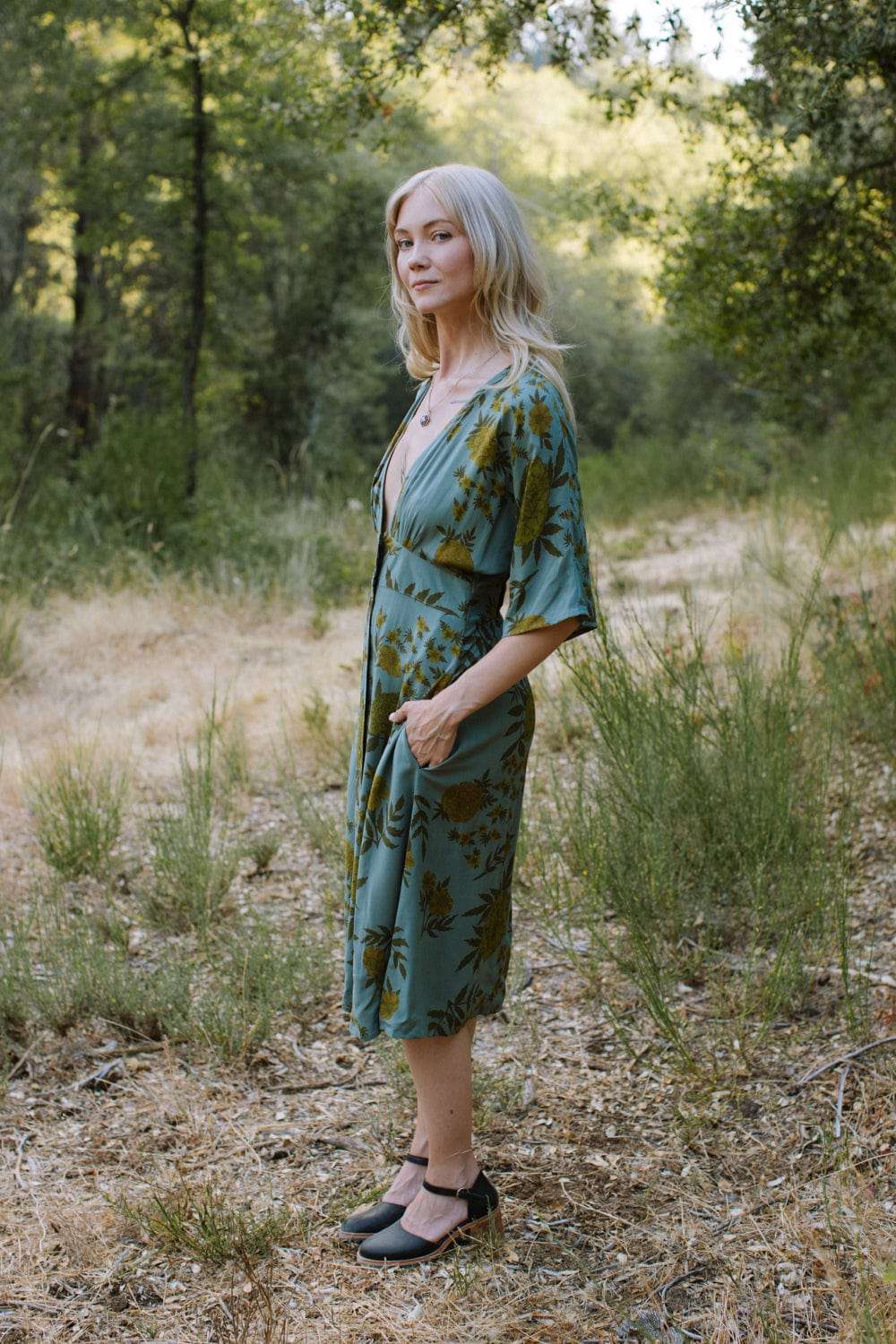 Finley Dress in Slate Marigold
