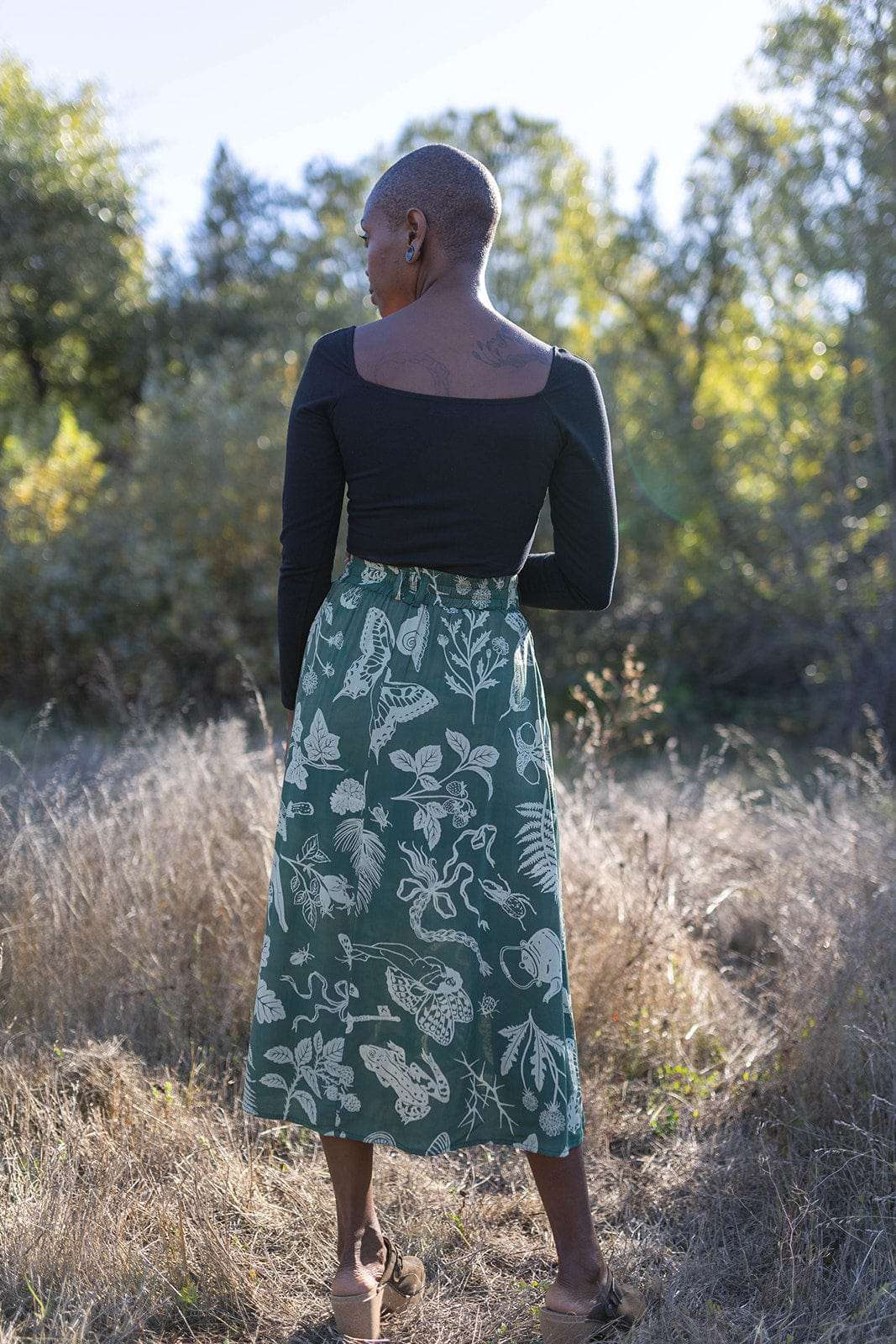 Camille Top in Black Cotton Knit