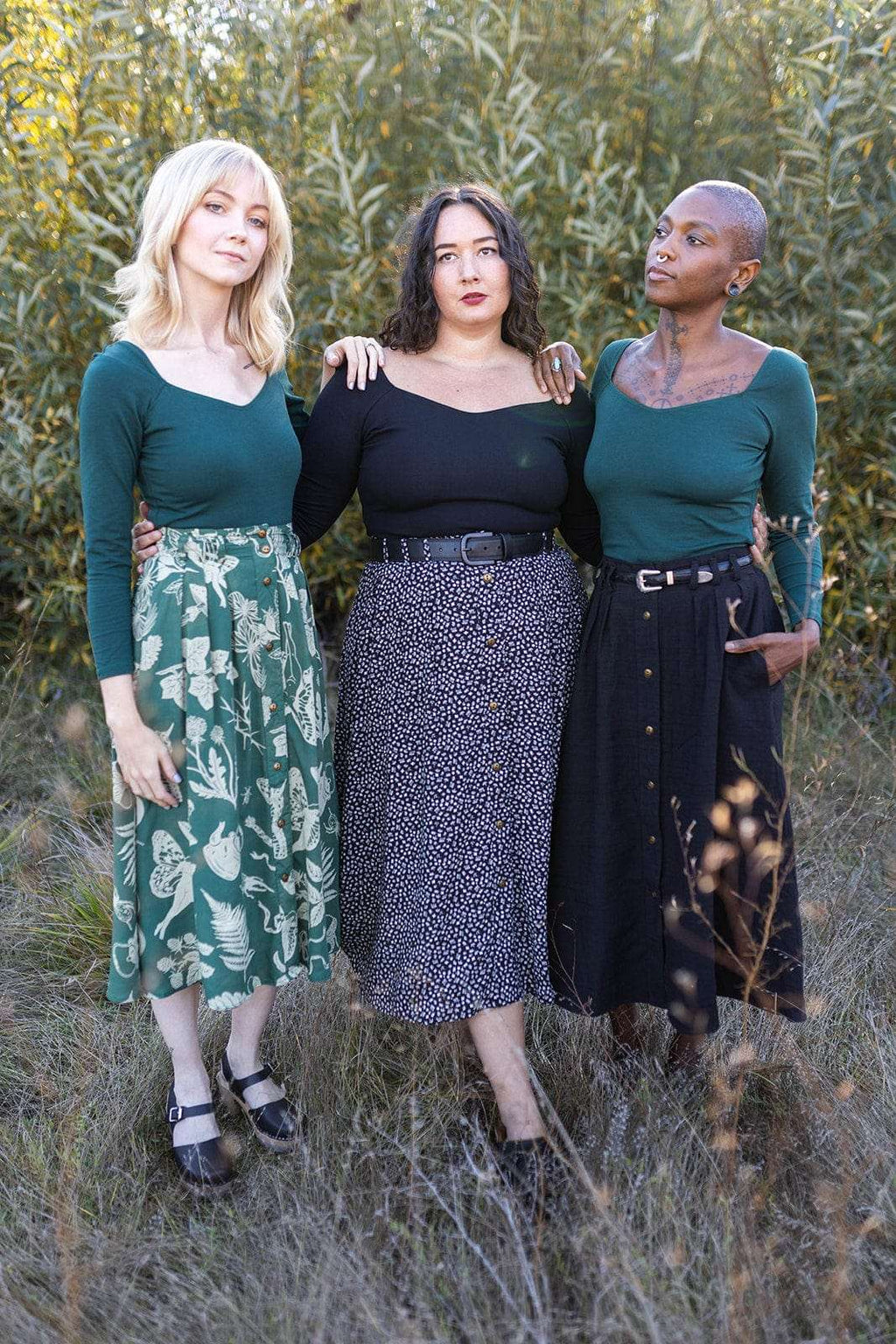 Camille Top in Emerald Cotton Knit