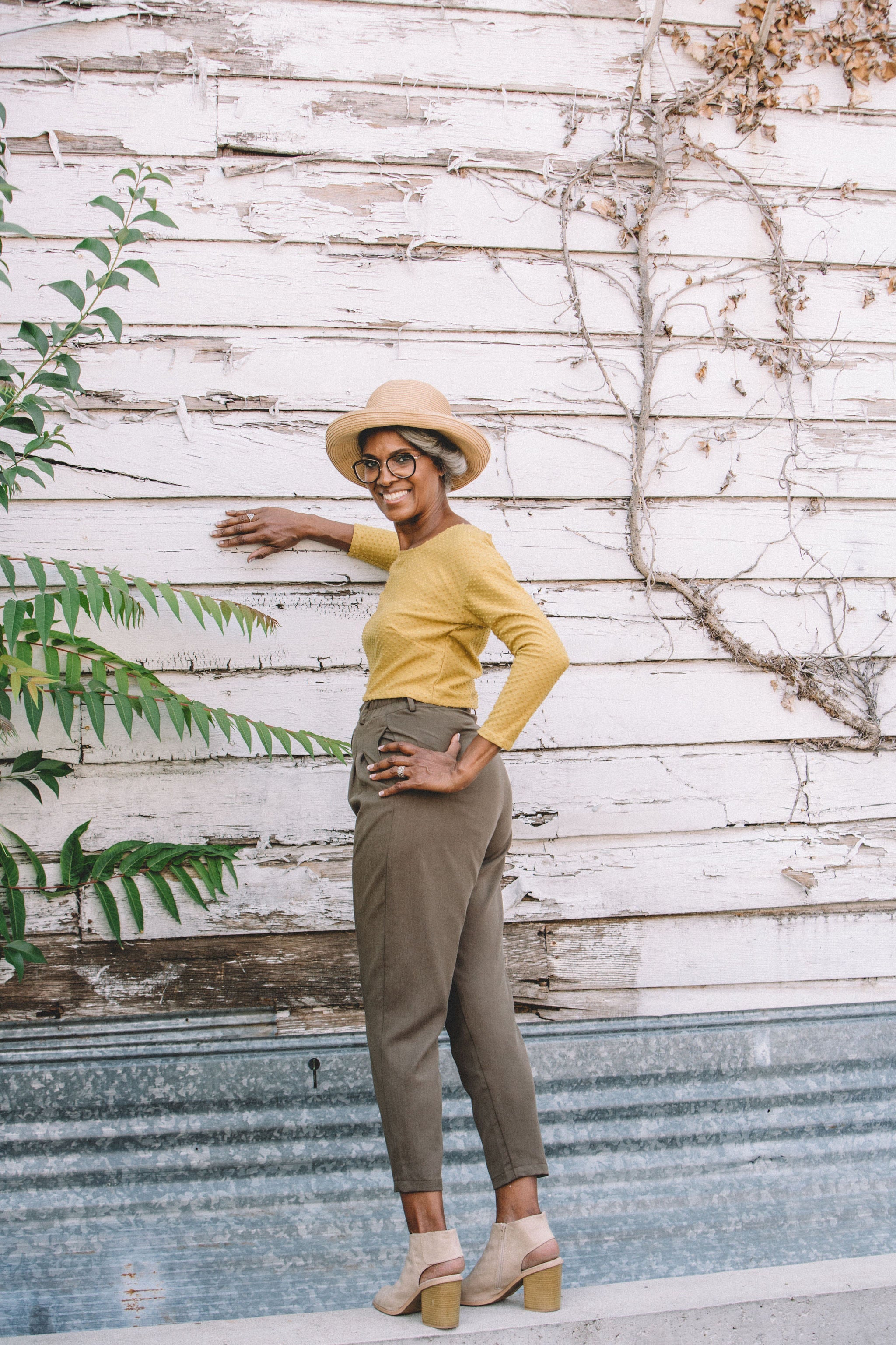 Shelby Crop Top in Dotted Dijon