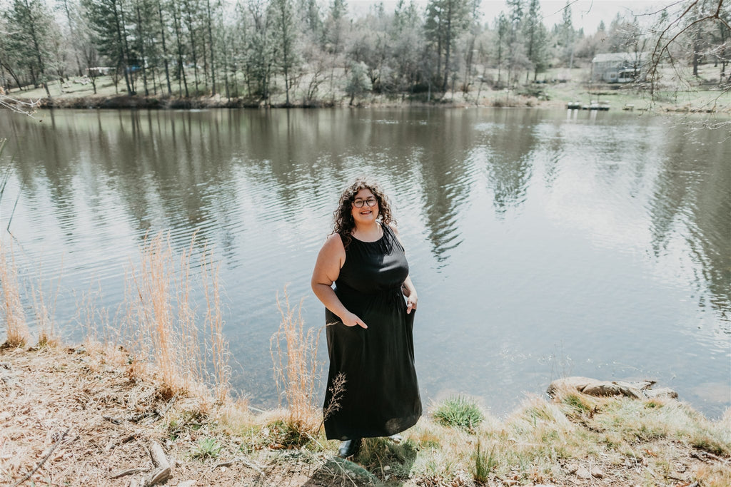 Rhiannon Dress in Black Challis